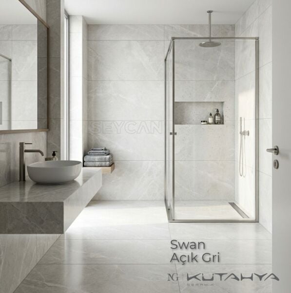 Kütahya 60x120 Swan Açık Gri Parlak Nano