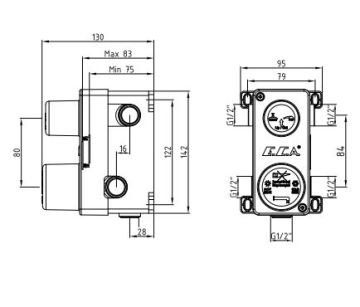 Eca Ankastre Banyo Bataryası Sıva Altı Grubu 3 Yollu
