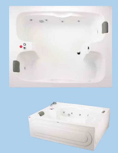 SANACRYL 195x165 AKRİLİK PANELLİ KÜVET (Kabuk+Ayak+Ön Panel+Yan Panel) A-455