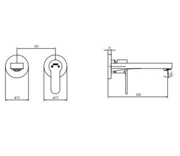 Eca Nita Ankastre Lavabo Bataryası Sıva Üstü Grubu Çift Rozet Krom