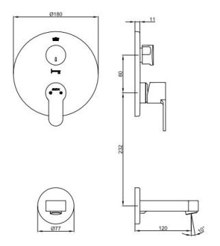 Eca Nita Ankastre Banyo Bataryası Sıva Üstü Grubu 2 Yollu + Gaga