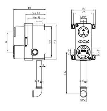 Eca Nita Ankastre Banyo Bataryası Sıva Altı Grubu 2 Yollu