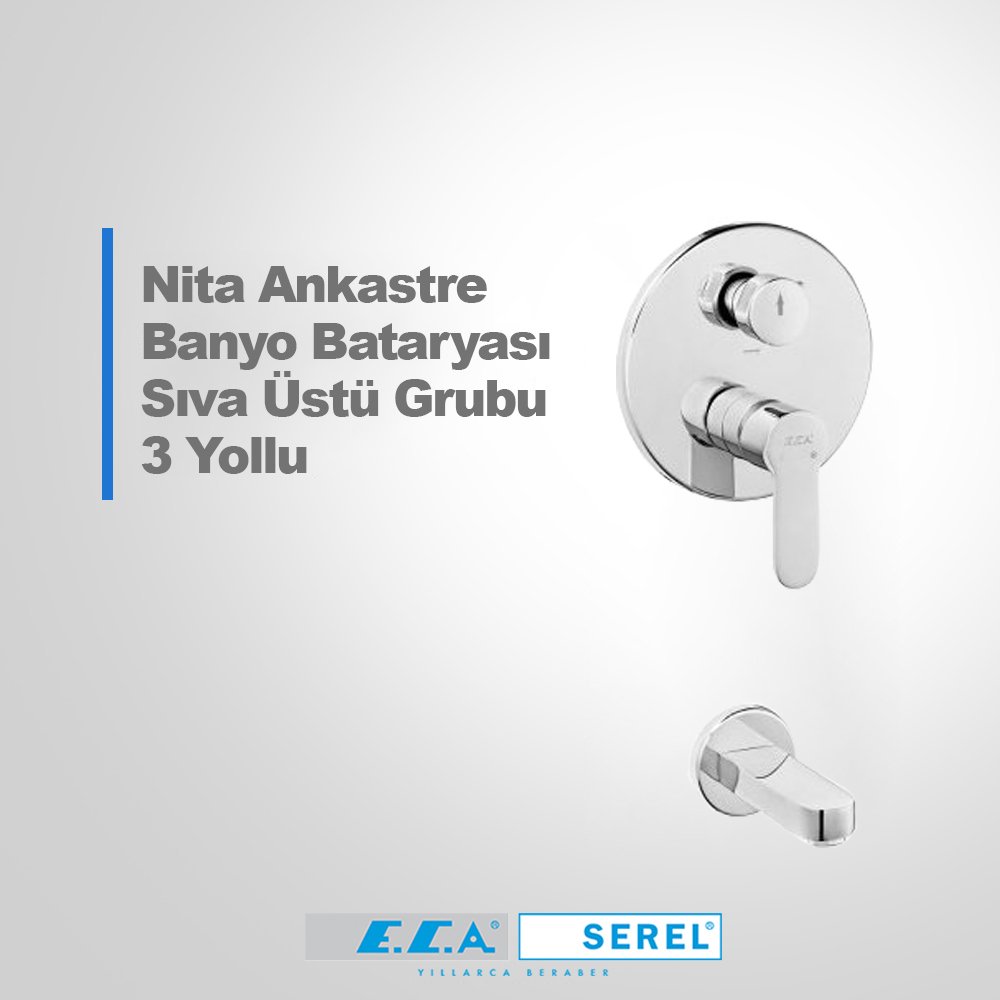 Eca Nita Ankastre Banyo Bataryası Sıva Üstü Grubu + Gaga