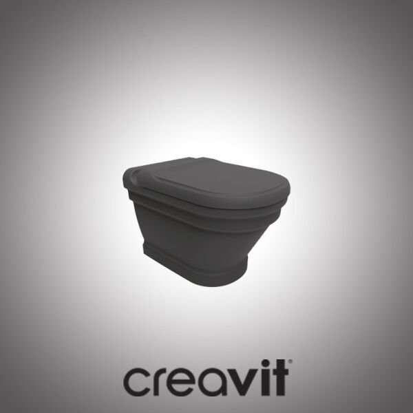 Creavit Antik Asma Klozet Antrasit Mat + Soft Klozet Kapağı