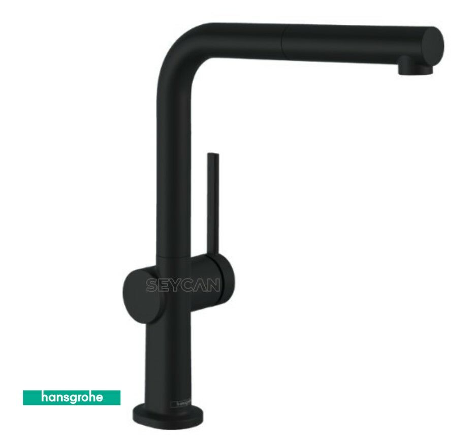 Hansgrohe Talis M54 Spralli eviye bataryası Satin Siyah 72809670