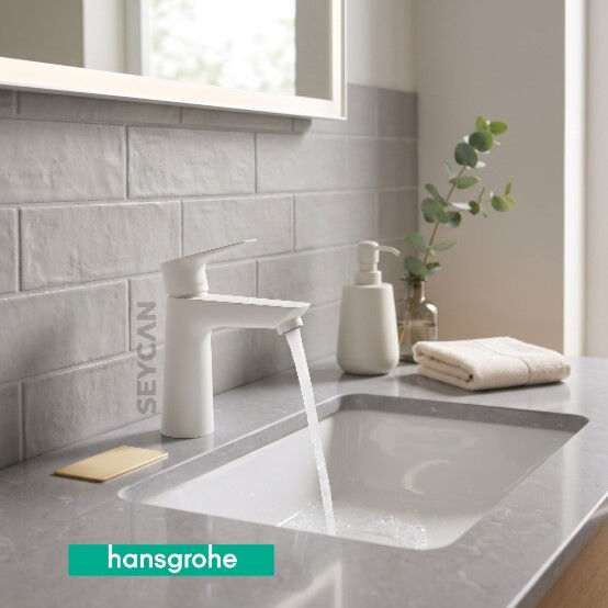Hansgrohe Talis E 110 Satin Beyaz Lavabo Bataryası