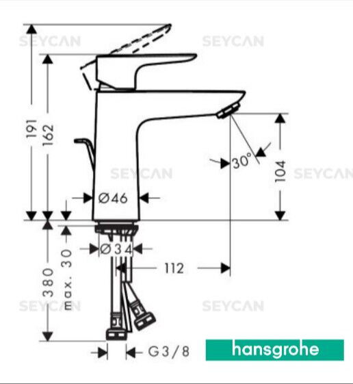 Hansgrohe Talis E 110 Satin Beyaz Lavabo Bataryası