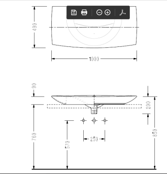 Serel Purity 100 cm Etajerli Lavabo