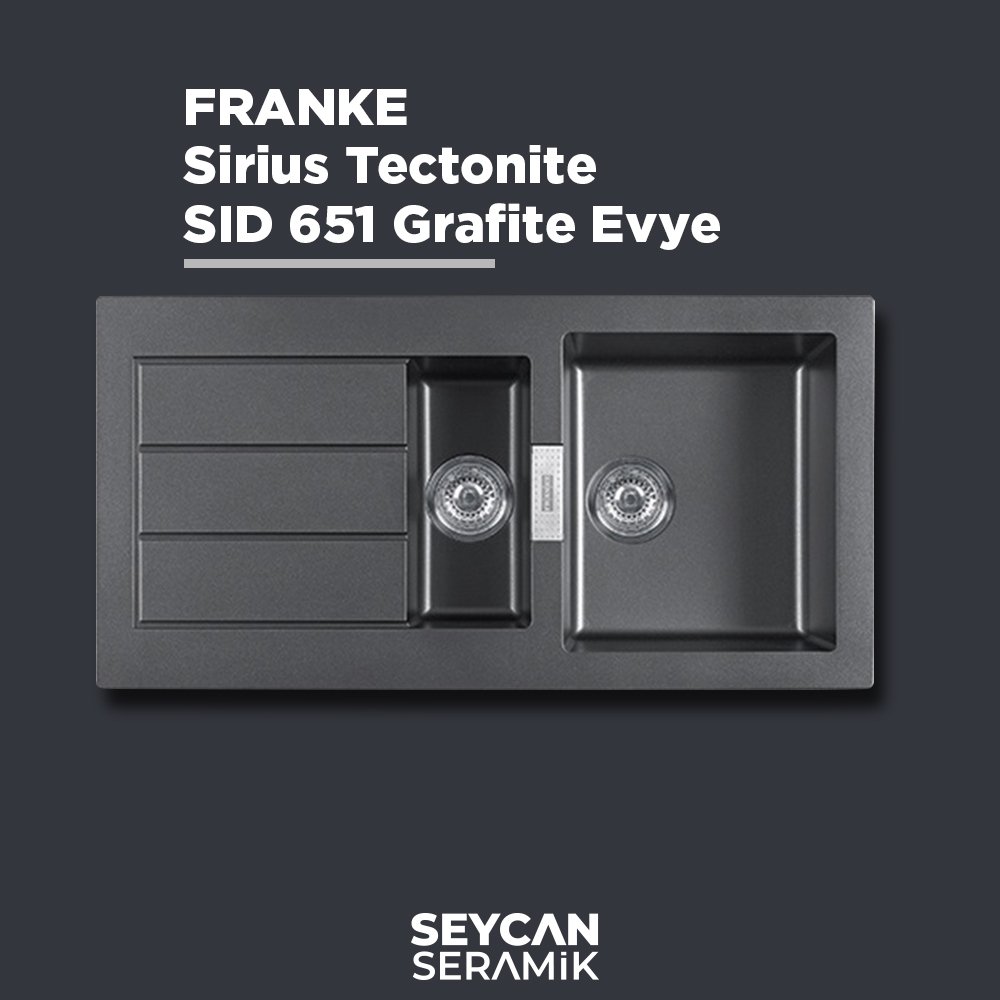 Franke Sirius Tectonite Evye SID 651 Grafite Fiyatı ve Özellikleri