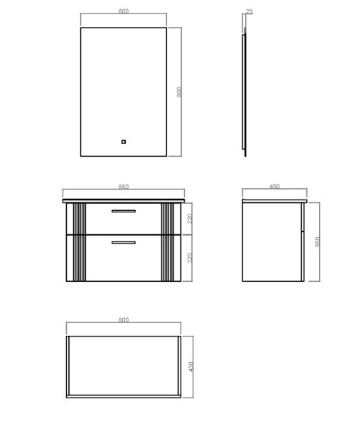 Orka Bari 85 Asma Banyo Dolabı LED Aynalı