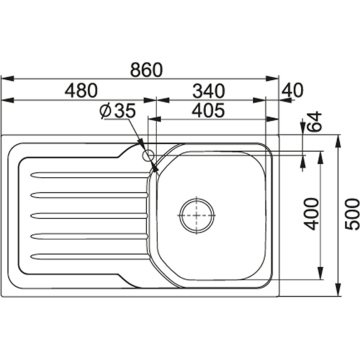 Franke Ondaline OLX 611 Sol inox Evye