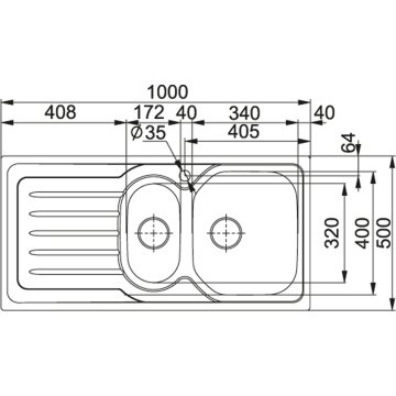 Franke Ondaline OLX 651 1.5 Gözlü Çelik Evye Sol Damlalıklı