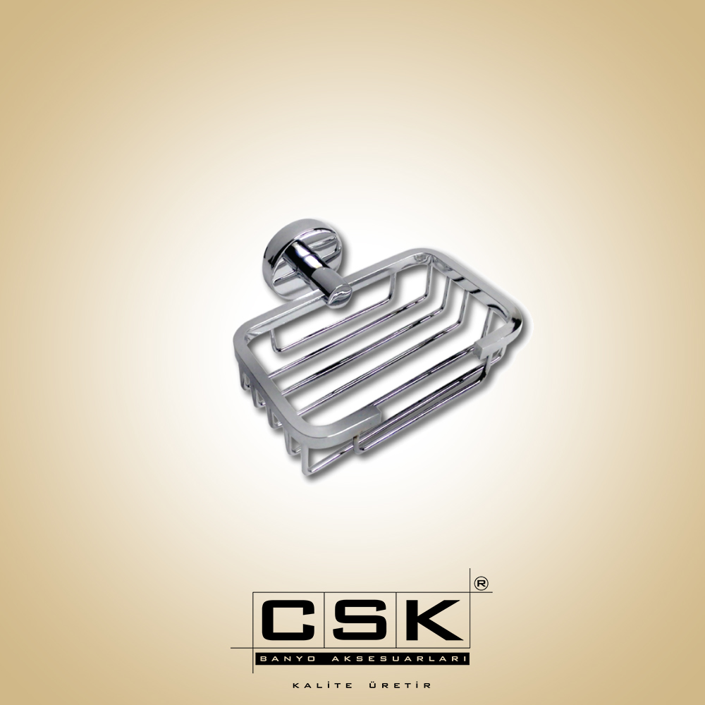 Ege Rozetli Kare Sabunluk Krom