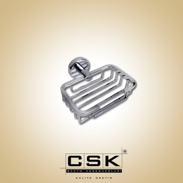 Ege Rozetli Kare Sabunluk Krom