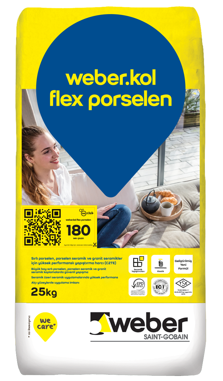 Weber Kol Flex Porselen Gri Yapıştırıcı 25 kg