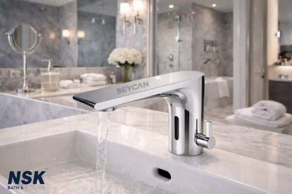 NSK Fotoselli Çift Su Girişli Lavabo Bataryası