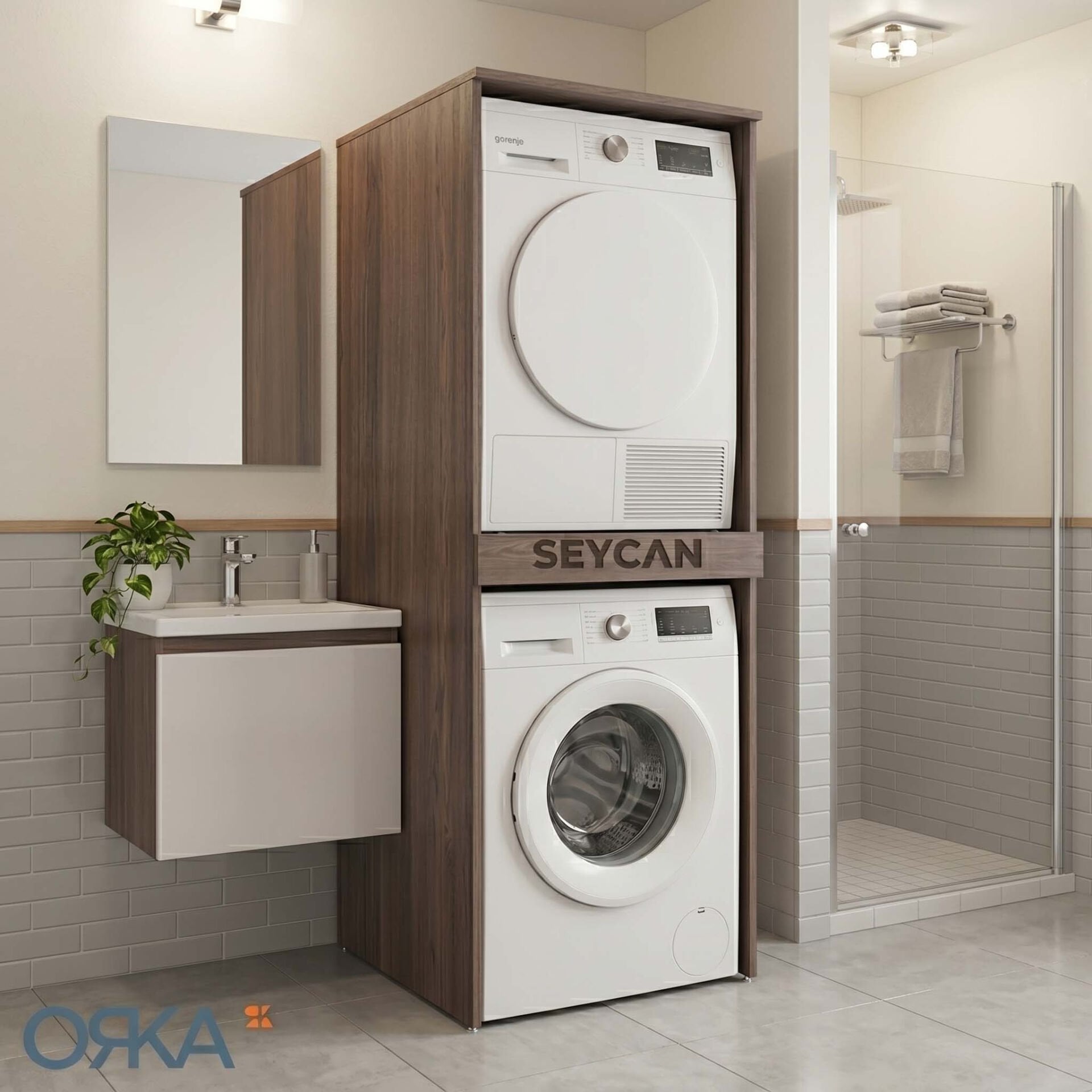 Orka Linfa Çamaşır ve Kurutma Makinesi Dolabı