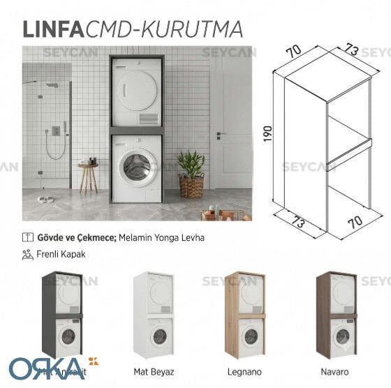 Orka Linfa Çamaşır ve Kurutma Makinesi Dolabı