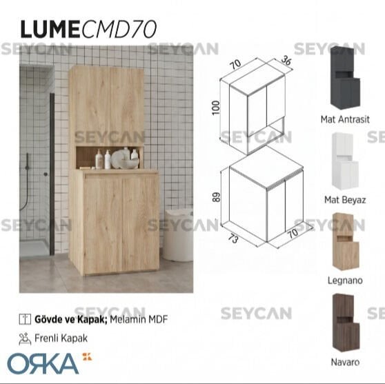 Orka Lume Çamaşır Makinesi Dolabı
