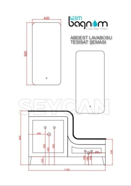Ubm Lotus 115 cm Abdest Banyo Dolabı