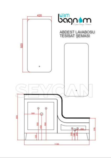 Ubm Lotus 115 cm Abdest Banyo Dolabı