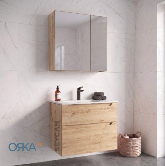 Orka Messina Ayna Dolaplı Banyo Dolabı 85 cm