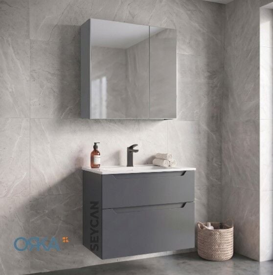 Orka Messina Ayna Dolaplı Banyo Dolabı 85 cm