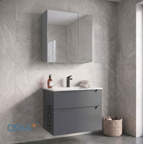 Orka Messina Ayna Dolaplı Banyo Dolabı 85 cm