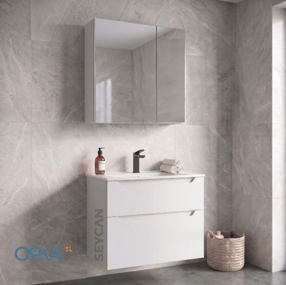 Orka Messina Ayna Dolaplı Banyo Dolabı 85 cm