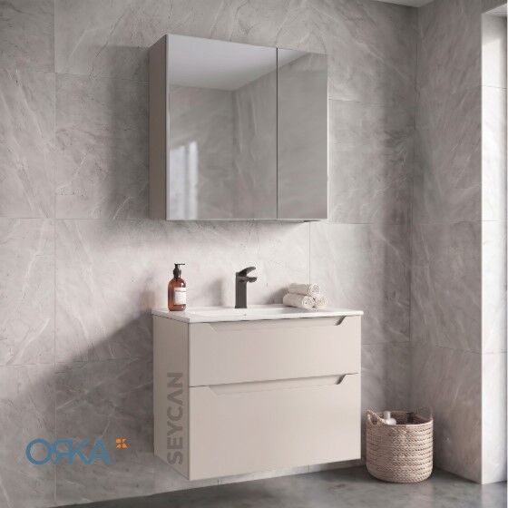 Orka Messina Ayna Dolaplı Banyo Dolabı 85 cm