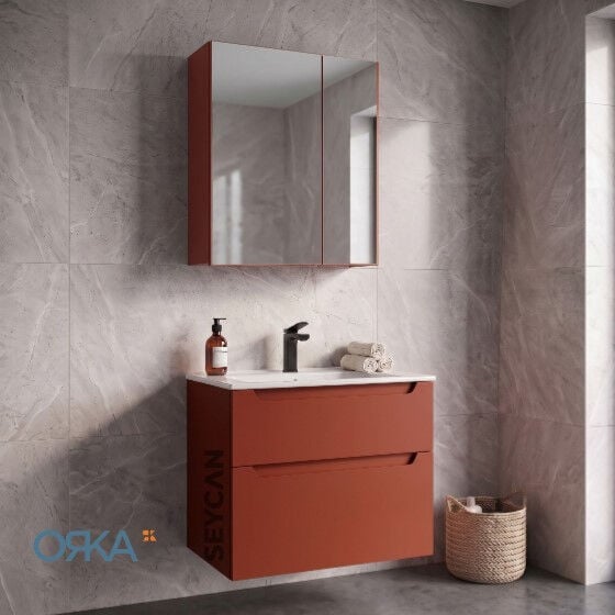 Orka Messina Ayna Dolaplı Banyo Dolabı 65 cm