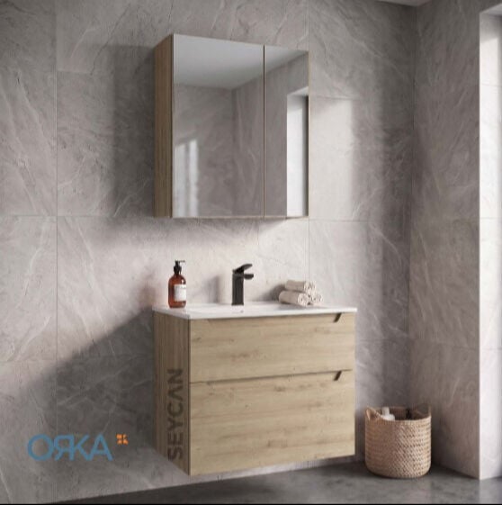 Orka Messina Ayna Dolaplı Banyo Dolabı 65 cm