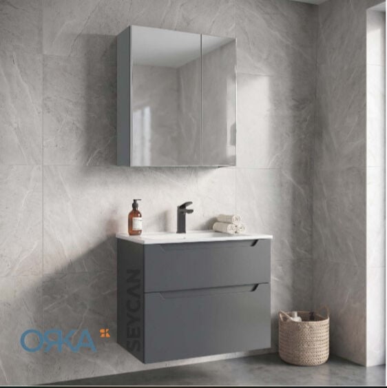 Orka Messina Ayna Dolaplı Banyo Dolabı 65 cm