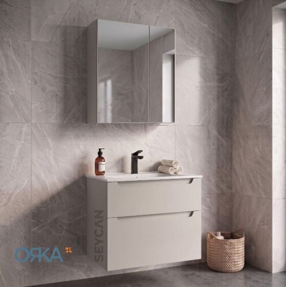 Orka Messina Ayna Dolaplı Banyo Dolabı 65 cm