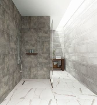 Aquanit Slope Line 90x90 cm Beton Grey Porselen Duş Karosu