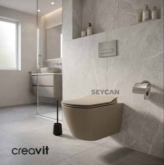 Creavit Elegant Rim-Off Asma Klozet Seti Cappucino