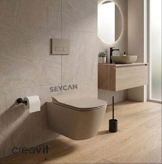 Creavit Elegant Rim-Off Asma Klozet Seti Cappucino