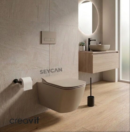 Creavit Elegant Rim-Off Asma Klozet Seti Cappucino