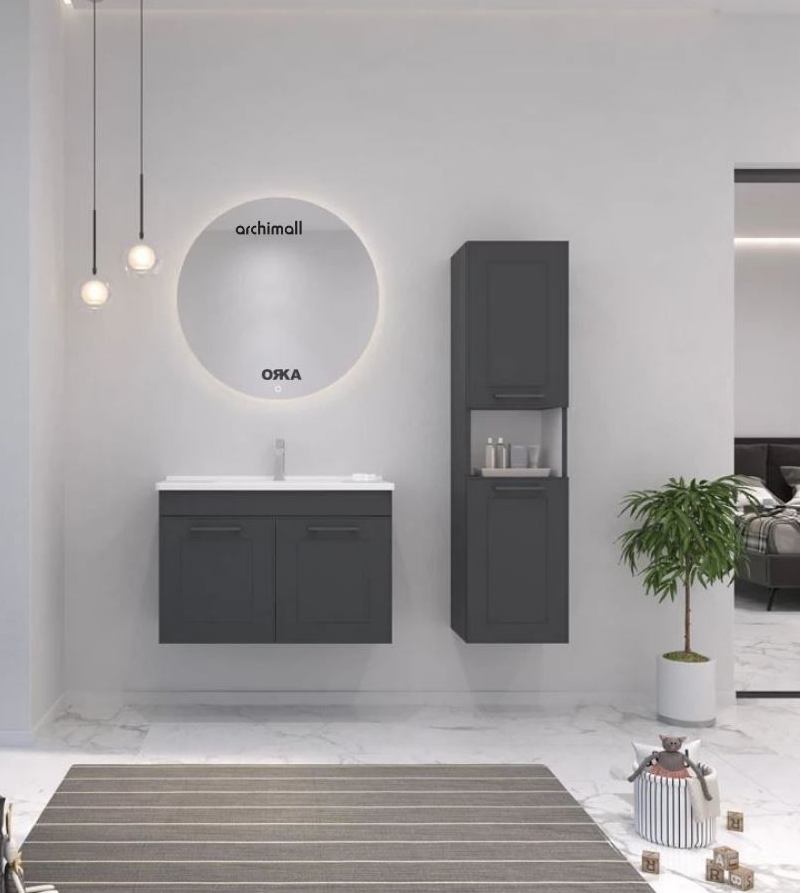 Orka Limpo 80 cm Kapaklı Asma Banyo Dolabı