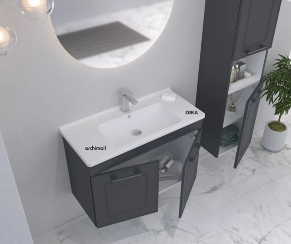 Orka Limpo 80 cm Kapaklı Asma Banyo Dolabı