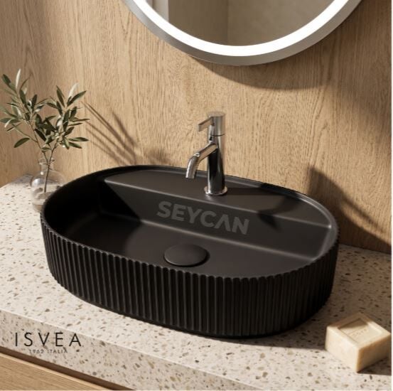 İSVEA Sintesi 60 cm Tezgah Üstü Lavabo Siyah