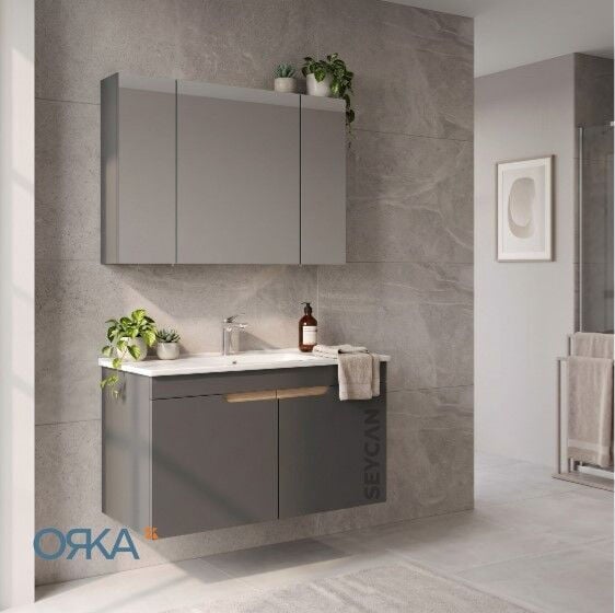 Orka Lena 100 cm Kapaklı Banyo Dolabı