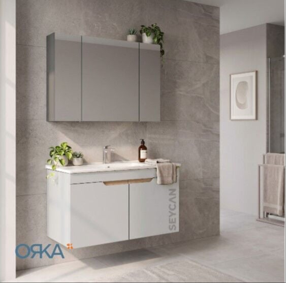 Orka Lena 100 cm Kapaklı Banyo Dolabı