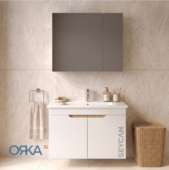 Orka Lena 85 cm Kapaklı Banyo Dolabı