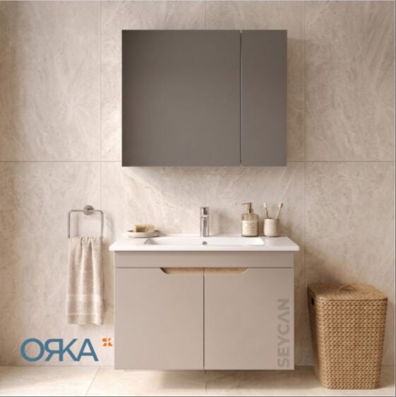 Orka Lena 85 cm Kapaklı Banyo Dolabı