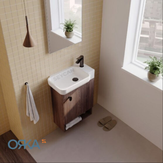 Orka Begonya 55 cm Banyo Dolabı