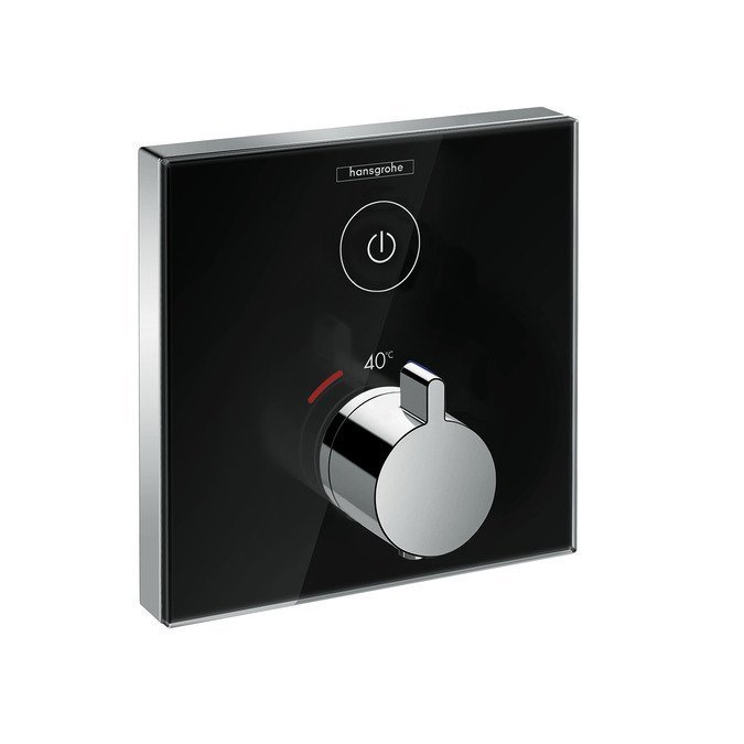 Hansgrohe Shower Select Glass Termostatik Batarya Siyah-Krom 15737600