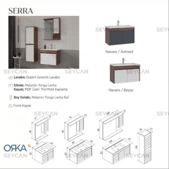 Orka Serra 100 cm Banyo Dolabı