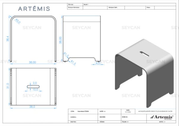 Artemis Solid Duş Oturağı Beyaz