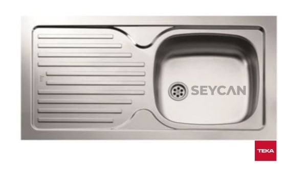 Teka İnfant OB 1B 1D Sol Damlalıklı Mikro Keten Dokulu Çelik Evye